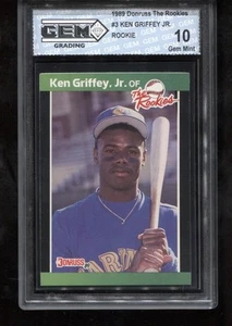 Ken Griffey Jr. Rookie 1989 Donruss The Rookies #3 RC Card Mariners GEM MINT 10 - Picture 1 of 2
