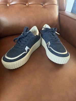 Zapatillas Plataforma Gabor Azul Nubuk con Detalles Dorados Talla US 6.5 Foto 1 de 4