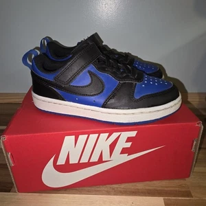 Nike Court Borough Low Sneakers Little Kid 11C Black Blue HM6298-480 - Picture 1 of 6