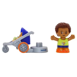 Fisher-Price Little People 2er Pack Actionfigur Spielzeug, Papa und Kinderwagen Set - Bild 1 von 5