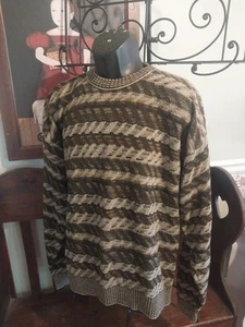SUÉTER VINTAGE TSR EE. UU. MARRÓN GEOMÉTRICO TEJIDO LAVABLE HOMBRE TALLA L ¡Leer!! - Imagen 1 de 3