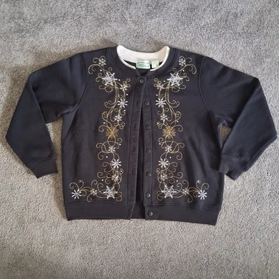 Cárdigan Vintage Shenanigans Bordado Copos de Nieve Adulto Talla M Navidad  Foto 1 de 4