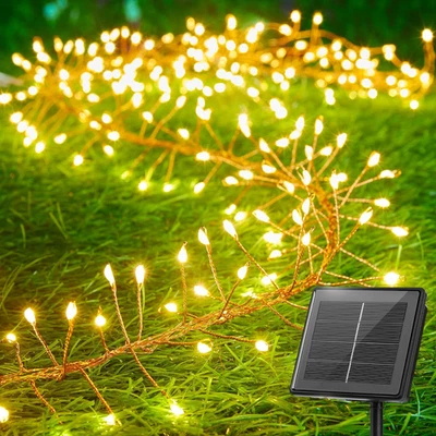 10Ft 120 LED Waterproof Solar Christmas String Lights, 8 Modes, Warm White - Image 1 of 4