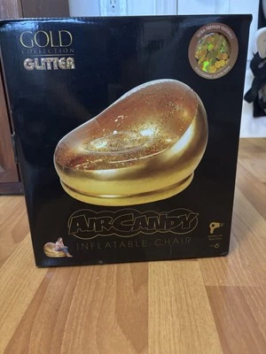 Mainstays Kids Inflatable Glitter Chair Gold Holds Up To 250 Lbs In/Out Doors - Image 1 of 4