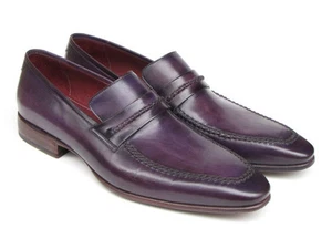Paul Parkman Herren Lila Halbschuhe Handarbeit Slipper Schuhe (ID#068-LILA) - Bild 1 von 6