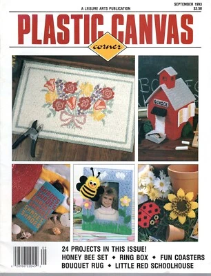 PLASTIC CANVAS CORNER Back Issue Magazine Sep 1993 School House Great Price! - Image 1 of 2