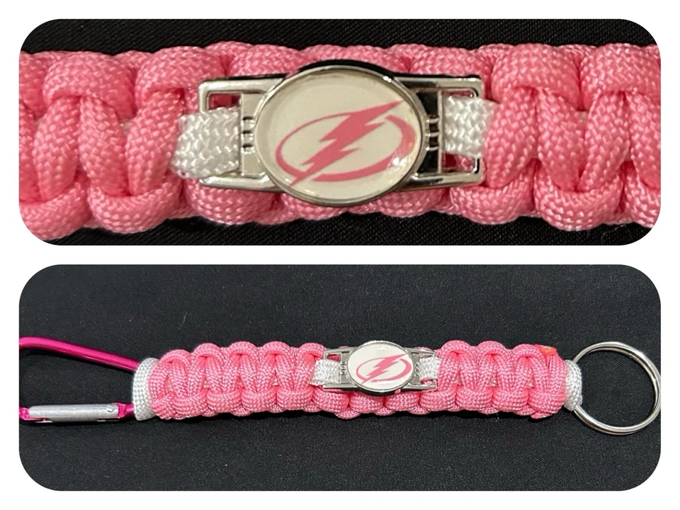 Tampa Bay Lightning (Pink) Inspired Paracord/Survival Bracelet - Image 1 of 1