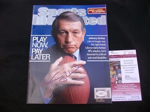JOHNNY UNITAS SIGNED SPORTS ILLUSTRATED MAGAZINE BALTIMORE COLTS JSA COA - Picture 1 of 3