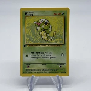 1st Edition Caterpie (Raupy) 45/102 - NM Near Mint German Base Set Pokemon Card - Picture 1 of 12