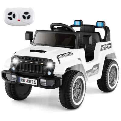 COSTWAY 12V Kids Ride on Car Battery Powered Electric Jeep w/ Soft Start-White - Image 1 of 4