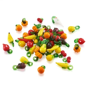 200pc Mixed Handmade Lampwork Beads Smooth Mini Charms Dangle Pendants 22~34.5mm - Picture 1 of 9