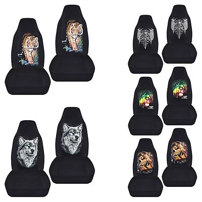 передний комплект чехлов на автомобильные сиденья cobra/tiger/wolf/skull подходит для wrangler YJ/TJ/LJ - Изображение 1 из 3