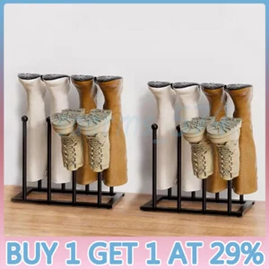 4 Pair Metal Welly Boot Stand Rack Indoor Outdoor Boots Storage Holder Organiser - Picture 1 of 15