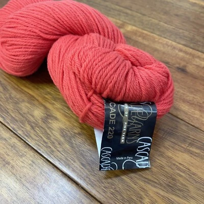 Hilo de lana Cascade 220 Peruvian Highland 100 g color 7830 rojo naranja peinado Foto 1 de 4