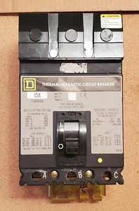 Square D FAB36015 Leitungsschutzschalter 3-polig 600 VAC 15 Amp I-Line - NEU - Bild 1 von 7
