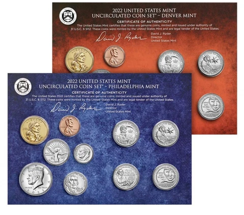 2022 United States Mint Uncirculated Coin Set D - P 20 Coins Sealed Box #C396 Cover