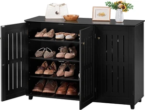 Free Standing Shoe Rack Adjustable Storage Organizer 4 Tier Shoe Rack Shelves En - Picture 1 of 9