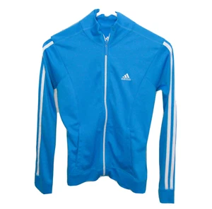 Chaqueta de pista de fitness azul manga larga con cremallera completa ADIDAS para mujer (talla XS) - Imagen 1 de 5