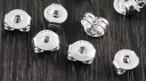 Ohrmutter Silber 925 Metall Verschluss Ohrstecker Ohrring Schraube Feststeller - Bild 1 von 2