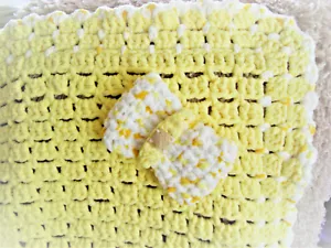 Hand Crochet Baby Blanket in Lemon - Picture 1 of 4
