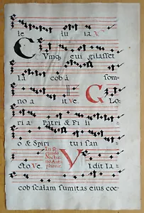 Original große Handschrift Blatt Antiphonar (A) - 1580 - Bild 1 von 2