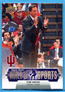 TOM CREAN ~ 2011 Upper Deck World of Sports Card #87 ~ College Basketball Coach