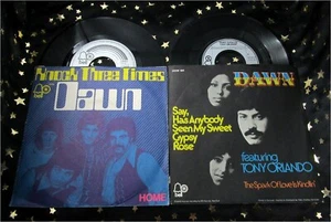 DAWN 2 TOP Singles SAY HAS ANYBODY SEEN MY SWEET GYPSY ROSE + KNOCK THREE TIMES - Picture 1 of 1