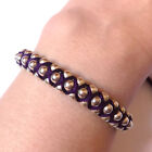 Braided Purple Cord & Silver Stud Friendship Bracelet