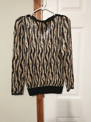 Винтажный St. John для Saks Fifth Avenue зебра блестки XS/S верхний Barbie Core - Изображение 1 из 4