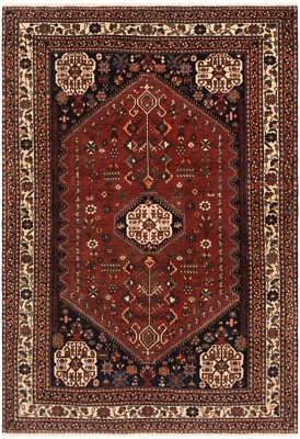 Abadeh 153x106 cm hand-knotted Orient carpet Nomadic Carpet Rug Red - Image 1 of 4