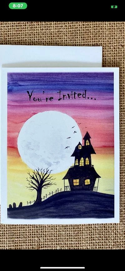 Paquete de 10 tarjetas de felicitación ecológicas de Halloween hechas a mano 100 % recicladas  Foto 1 de 1