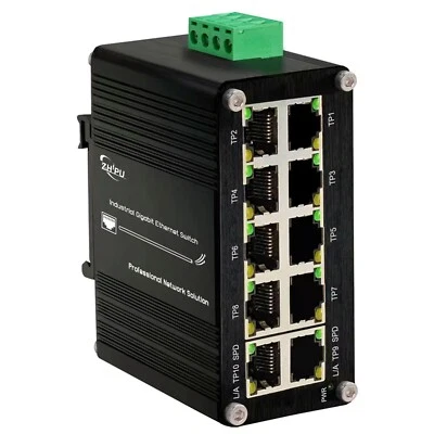 Mini Industrial (Managed) 8/10 RJ45 Ports Gigabit Ethernet PoE Switch with SFP - Image 1 of 4