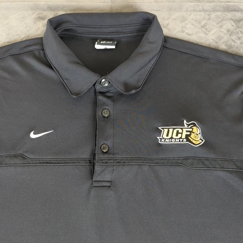 UCF Central Florida Knights Polo Shirt Nike Dri Fit Black Short Sleeve Men XL Cover