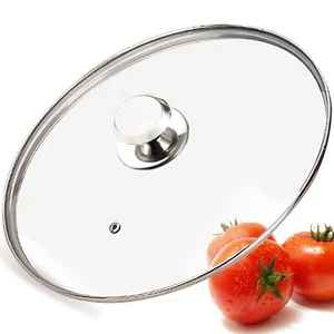 Tapa de vidrio templado para sartenes de 11"" 12"" cubierta de repuesto de acero inoxidable - Imagen 1 de 7