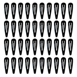Set Large Size Hair Claws 50pack Black 2 Inch Barrettes Hair Clip Metal Snap - Picture 1 of 5