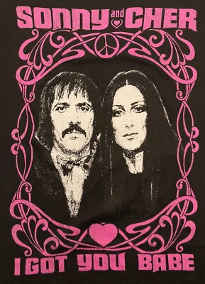 Camiseta SONNY & CHER 'I GOT YOU BABE' Talla XL Camiseta TV Rock Usada 100% Algodón Foto 1 de 4