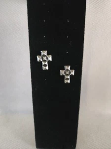 Black Pewter Cube Earring Set 1/2''x 1/2' - Picture 1 of 4