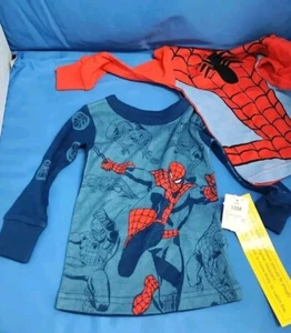 Marvel Spider-Man Sz 12 Months Long Sleeve Pajama Tops  NWT - Picture 1 of 7