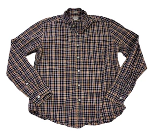 J.Crew Mens Shirt Slim Fit Large - Button Down Plaid Blue Yellow Business Casual - Picture 1 of 8