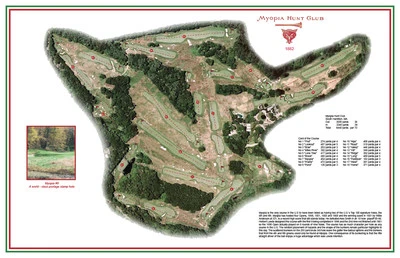 Impresión de mapas de campo de golf vintage de Herbert Leeds de Myopia Hunt Club 1892 Foto 1 de 3