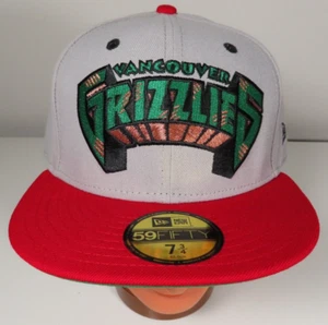 Gorra Vancouver Grizzlies New Era ajustada 7 3/4 gris rojo madera dura - totalmente nueva - Imagen 1 de 9