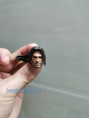 Cabeza de pelo negra esculpida de hombre diablo 1:12 para figura de acción de jinete masculino de 6 pulgadas cuerpo Foto 1 de 4