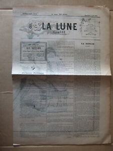 JOURNAL SATIRIQUE LA LUNE ROUSSE DIMANCHE 7 AVRIL 1878 N° 70. André GILL