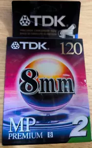 Paquete de 2 cintas de casete para videocámara TDK 8mm MP 120 Premium P6-120MPL2 nuevas selladas - Imagen 1 de 2
