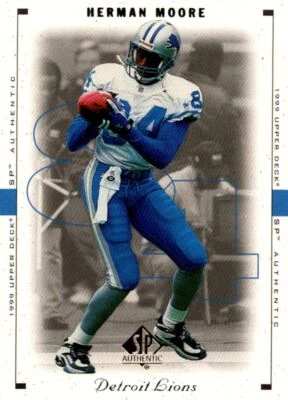 1999 SP Authentic Herman Moore Detroit Lions #30 - Image 1 of 2