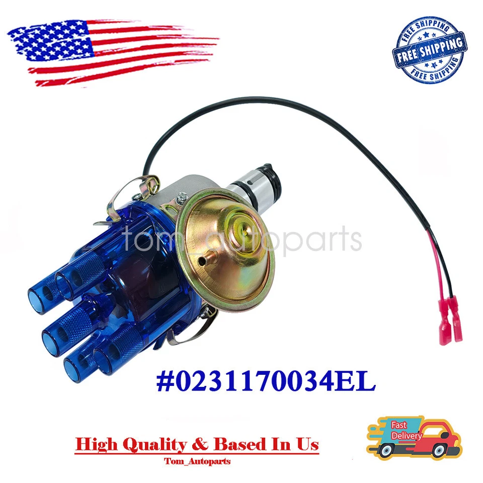 034 Vacuum Advance Electronic Distributor For VW Bug Bus Ghia 0231170034EL Foto 1 de 4