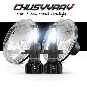 7" Round LED Headlights Fit Ford Mustang 1965 1966 1967 1968 1969 1970 1971-1978 - Picture 1 of 11