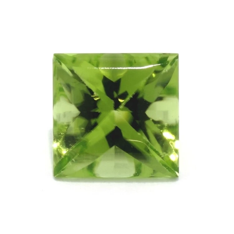 PERIDOT 7 MM SQUARE CUT BUFF TOP ALL NATURAL F-4834 - Image 1 of 1