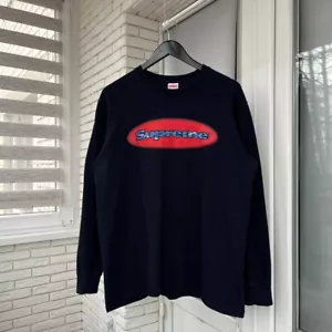 Supreme Ripple SS18 Long Sleeve Tee Shirt Box Logo Blue Mens Size M - Bild 1 von 12