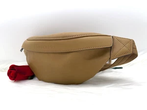AUTÉNTICO NUEVO CON ETIQUETAS Longchamp Mujer 3D Cuero Guijarro Cinturón Riñonera Bolso en Tabaco - Imagen 1 de 17